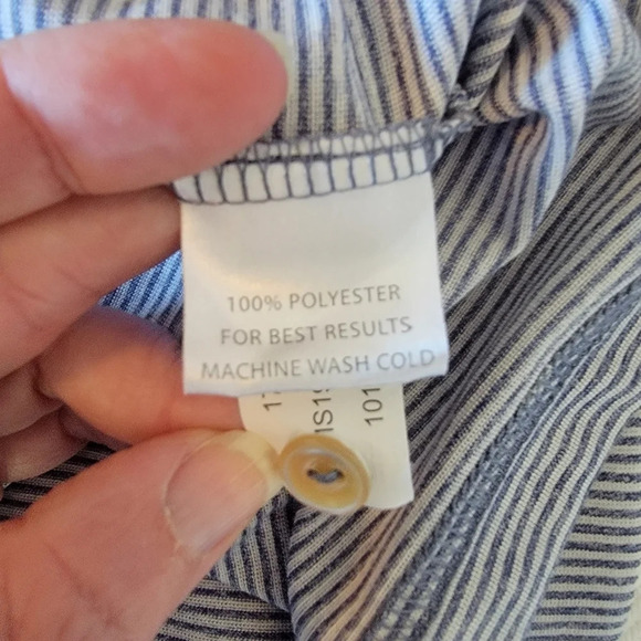 Peter Millar White And Heather Blue Striped Short Sleeve Golf Polo XL - Picture 5 of 6